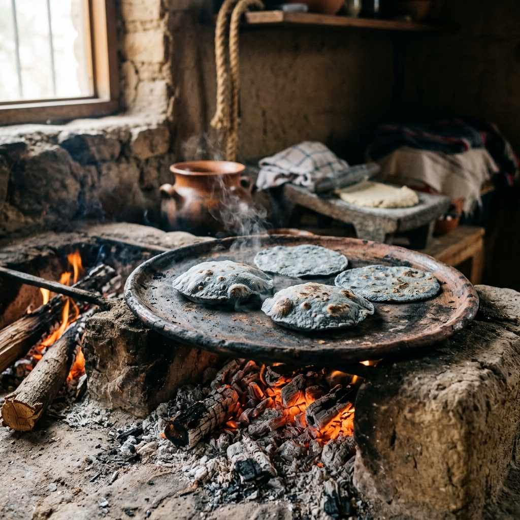 Tortillas Infladas al Comal de Barro